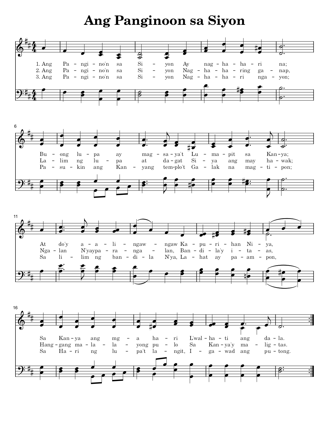 Ang Panginoon sa Siyon - Sheet Music Page 1