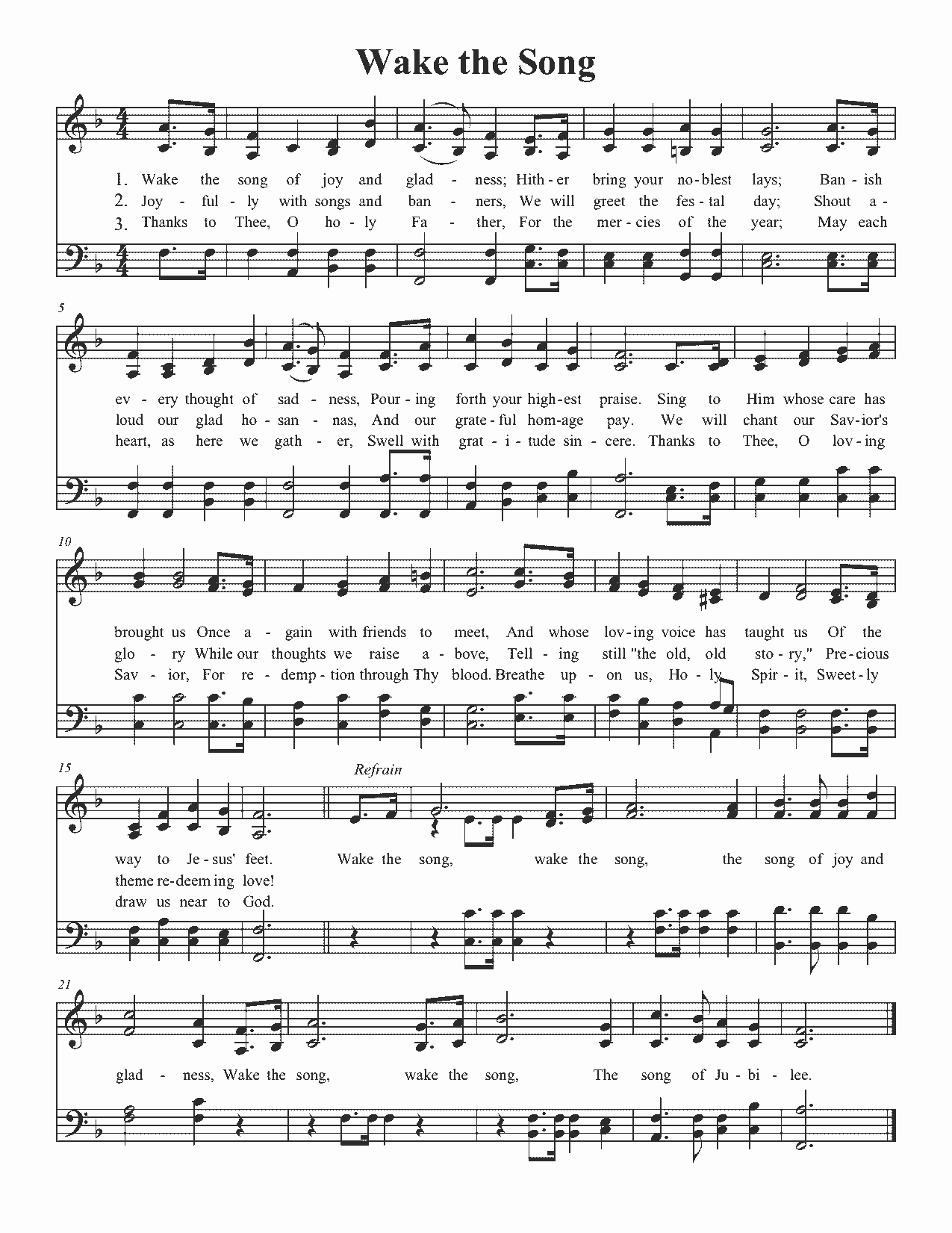 Wake the Song - Sheet Music Page 1