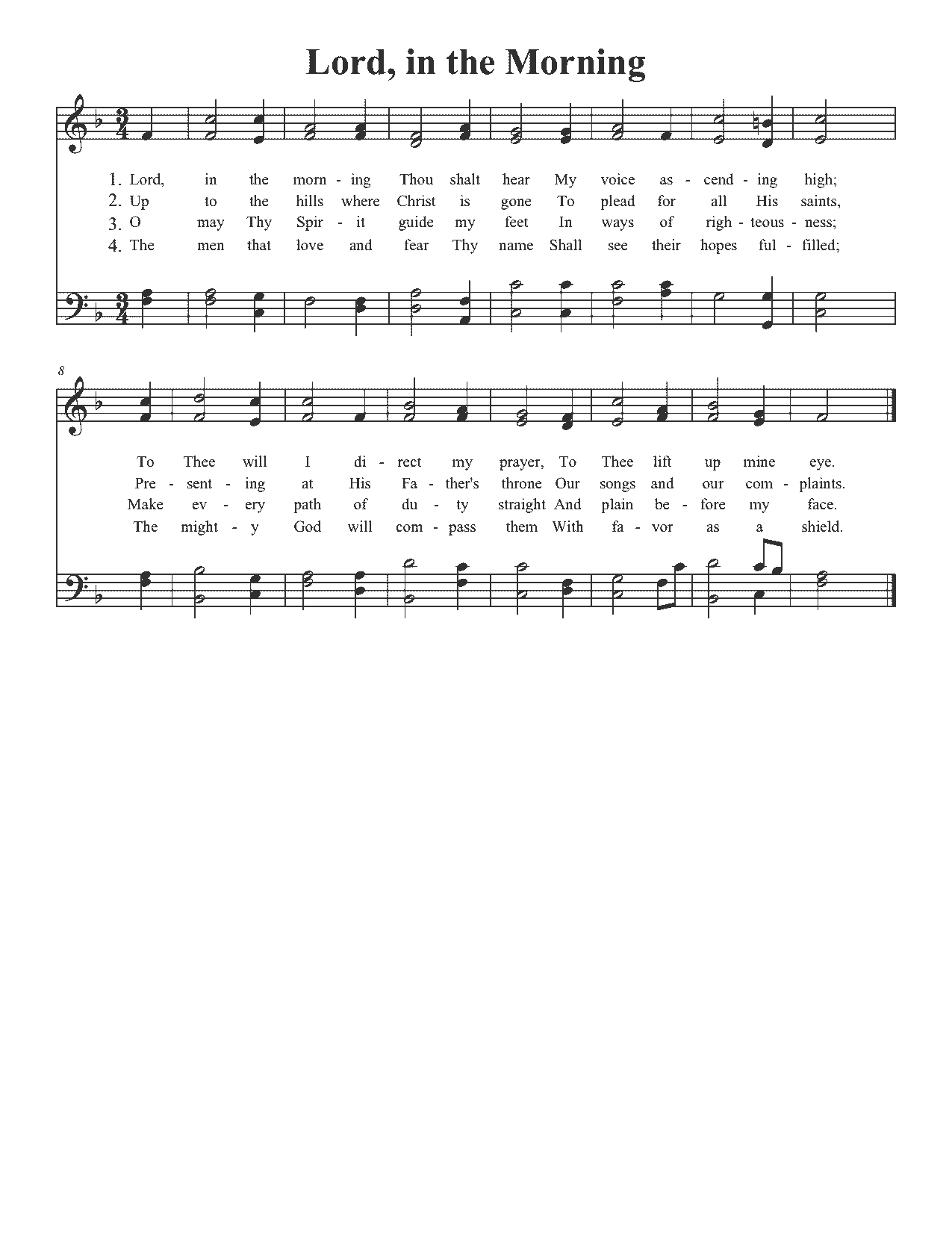 Lord, in the Morning - Sheet Music Page 1