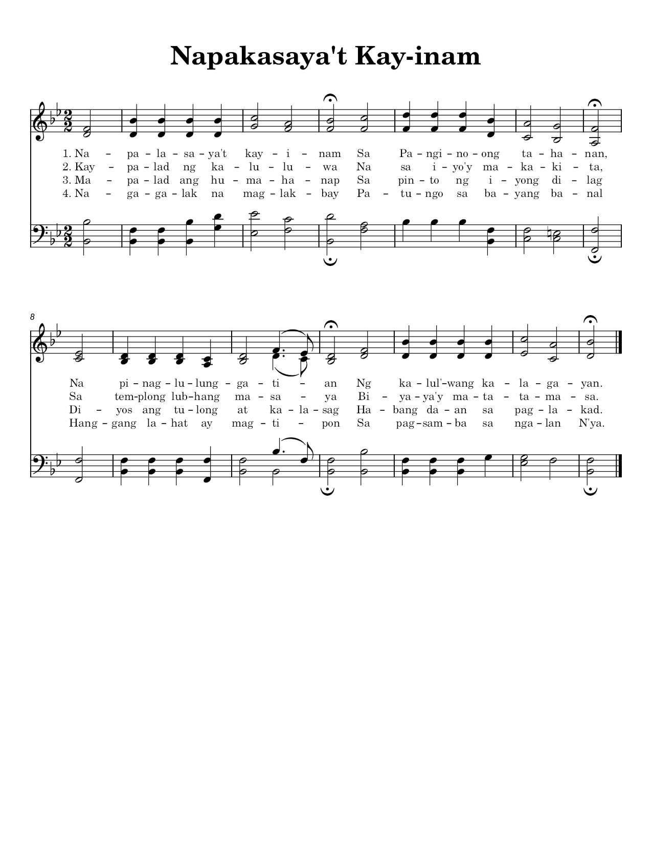 Napakasaya't Kay-inam - Sheet Music Page 1