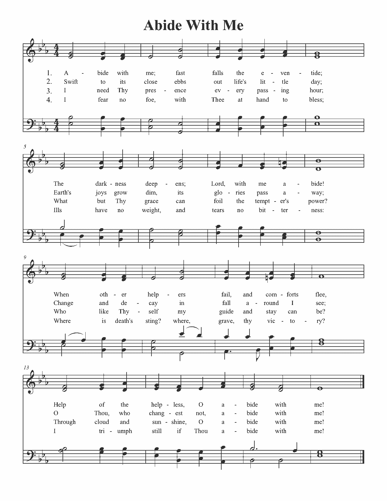 Abide With Me - Sheet Music Page 1