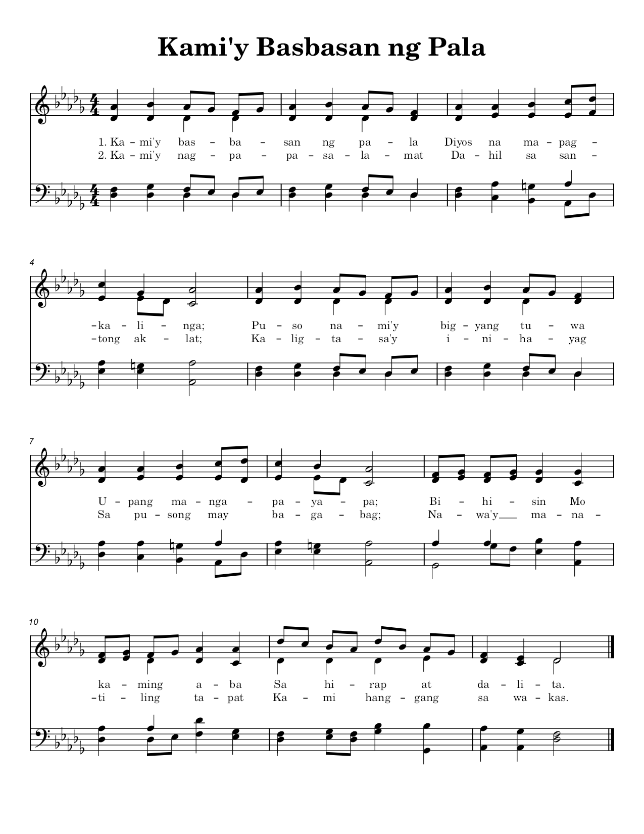 Kami'y Basbasan ng Pala - Sheet Music Page 1