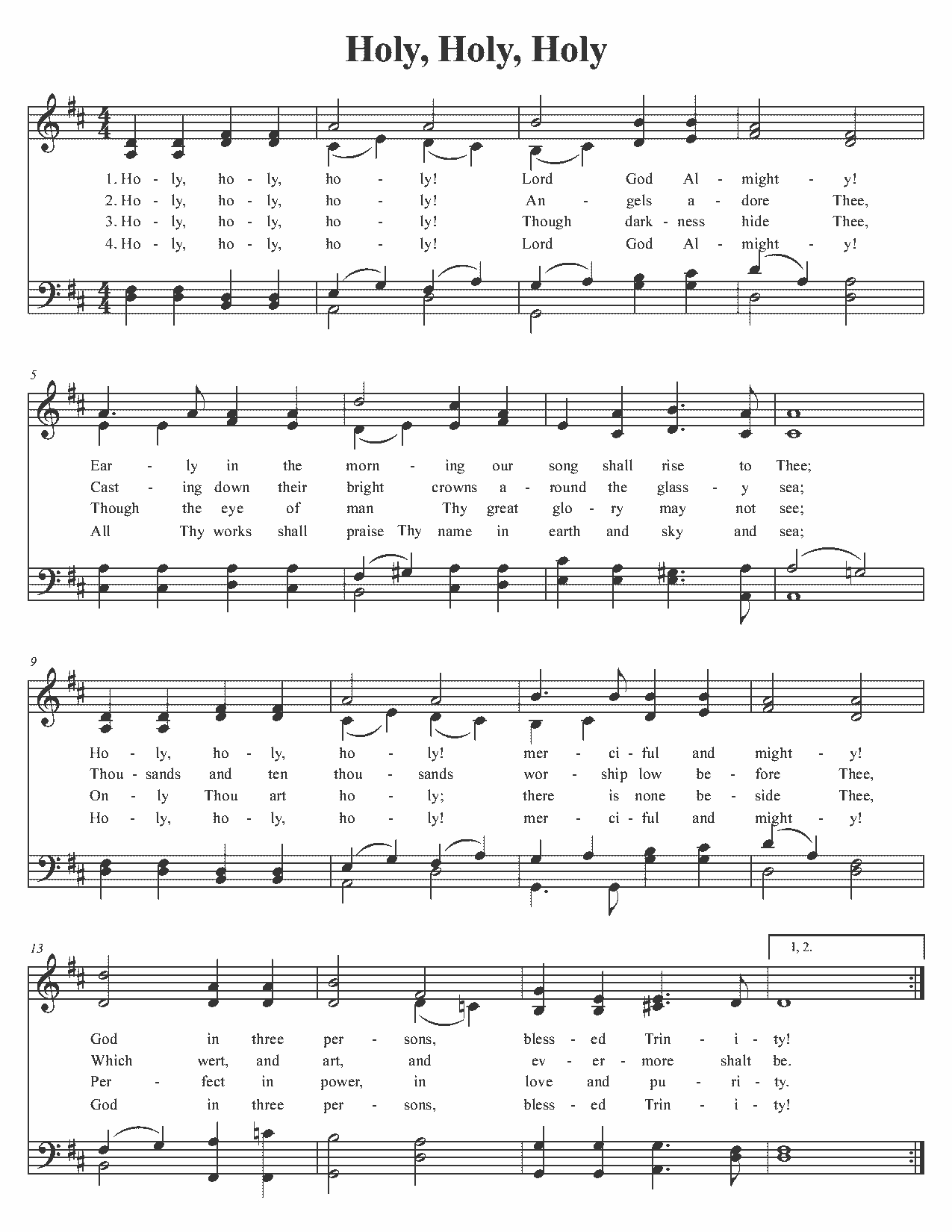 Holy, Holy, Holy - Sheet Music Page 1