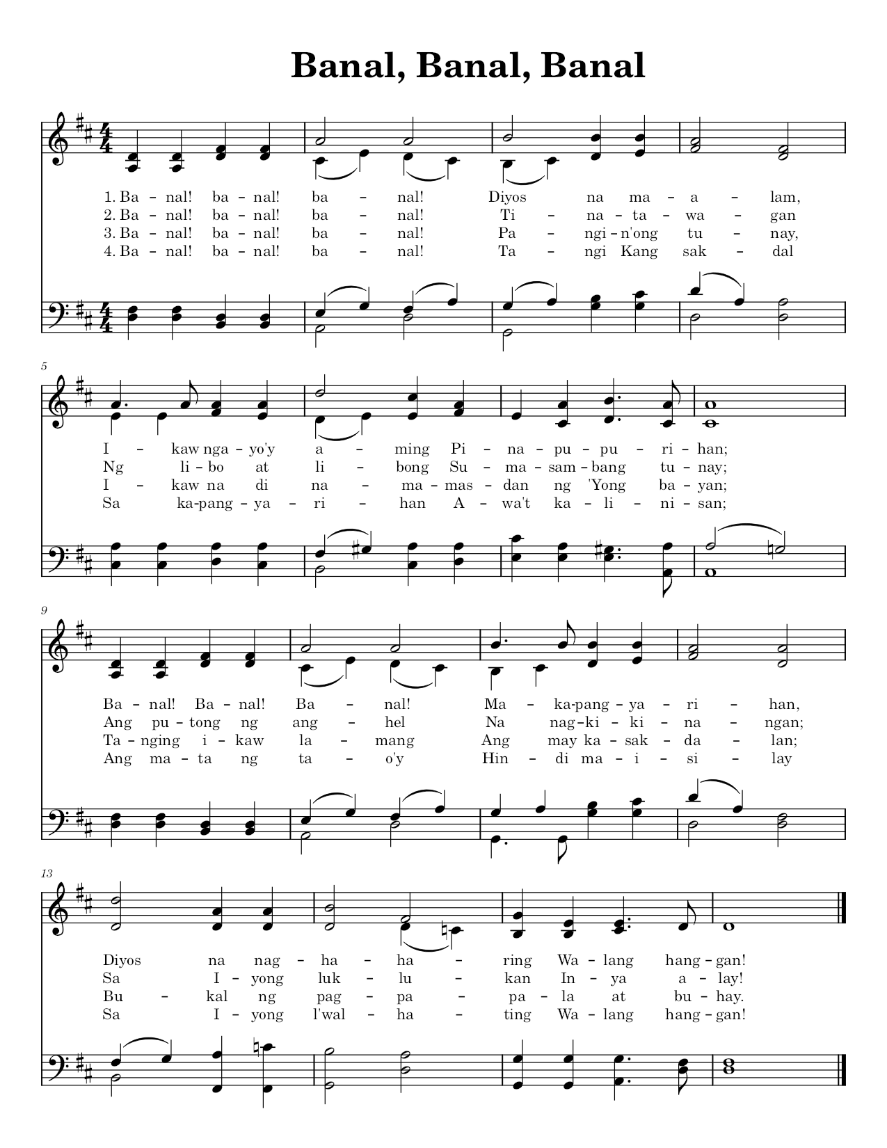 Banal, Banal, Banal - Sheet Music Page 1