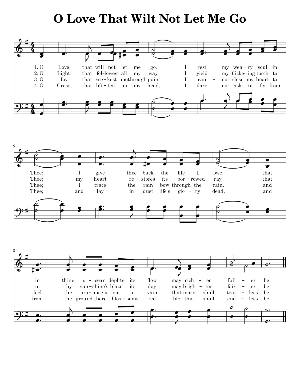 O Love That Wilt Not Let Me Go - Sheet Music Page 1