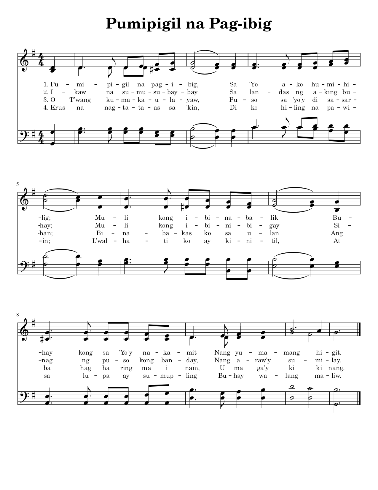 Pumipigil na Pag-ibig - Sheet Music Page 1