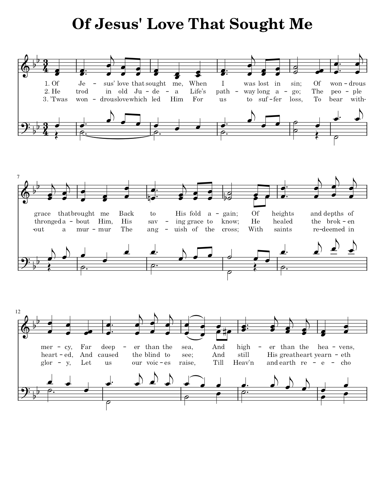 Of Jesus Love That Sought Me - Sheet Music Page 1