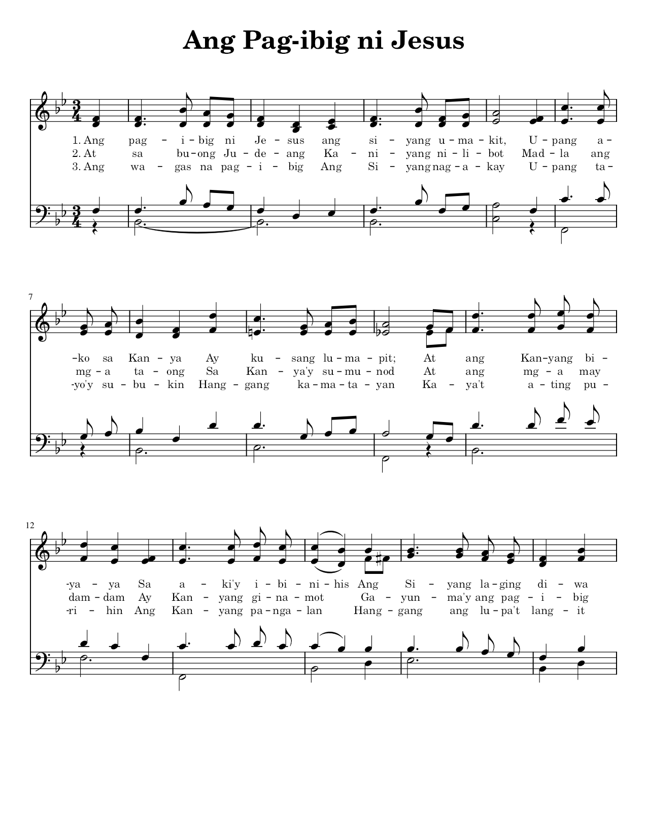 Ang Pag-ibig ni Jesus - Sheet Music Page 1