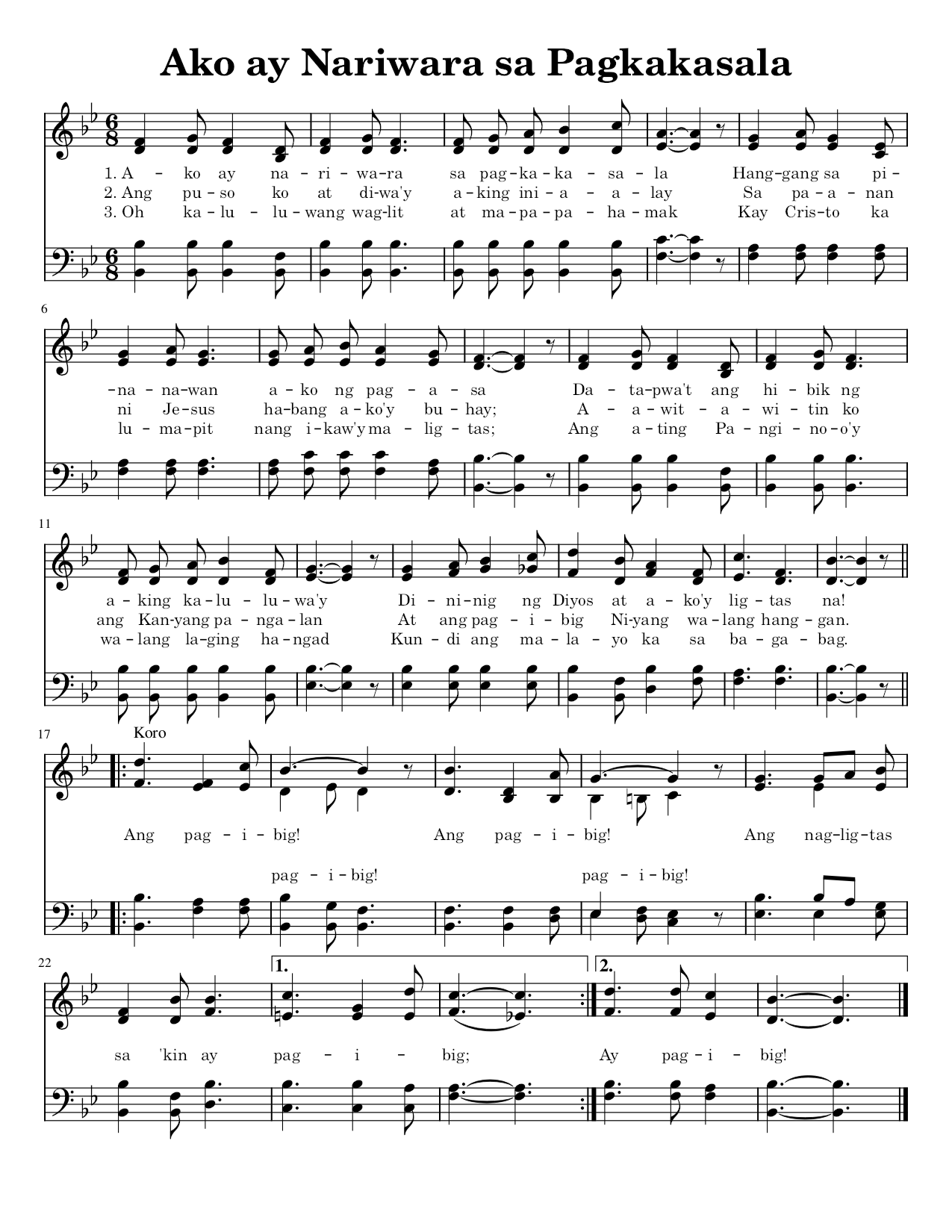 Ako ay Nariwara sa Pagkakasala - Sheet Music Page 1