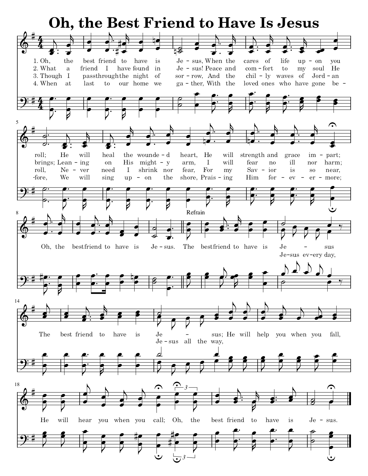Oh, the Best Friend to Have is Jesus - Sheet Music Page 1