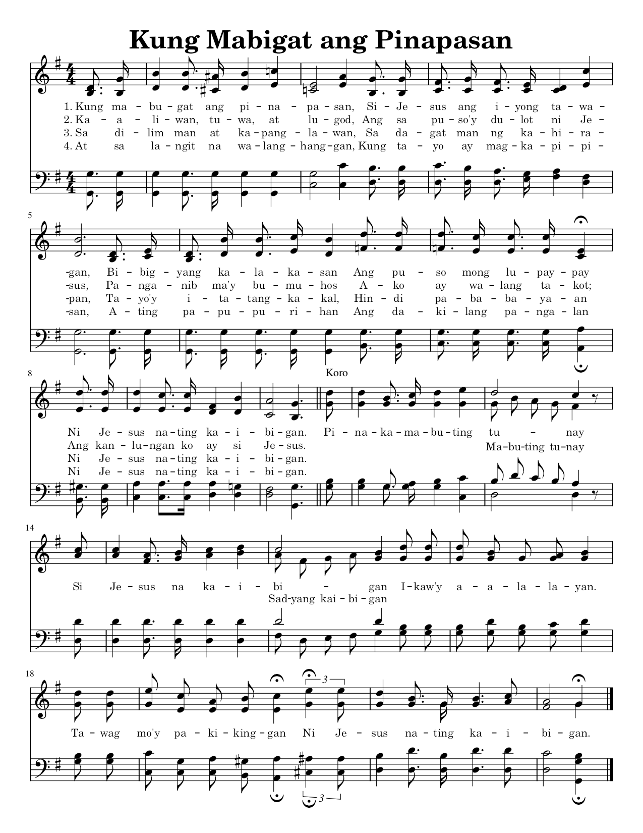 Kung Mabigat ang Pinapasan - Sheet Music Page 1