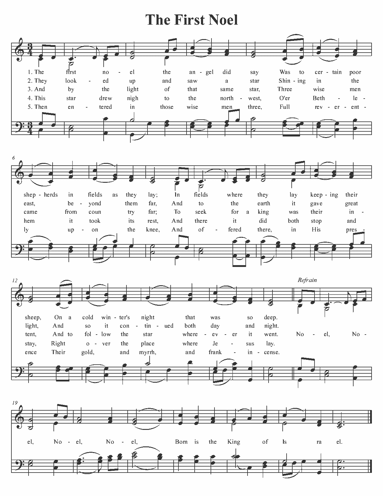 The First Noel - Sheet Music Page 1