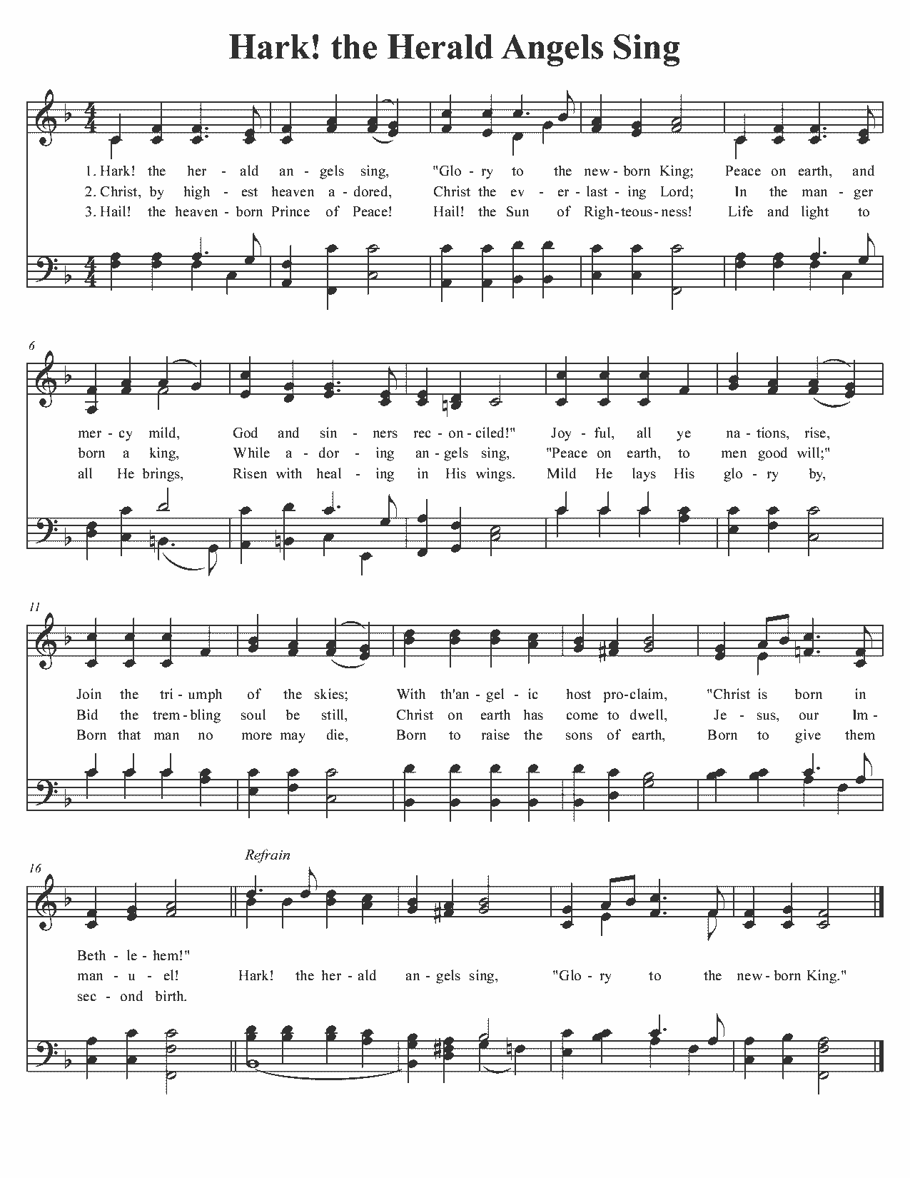 Hark! the Herald Angels Sing - Sheet Music Page 1