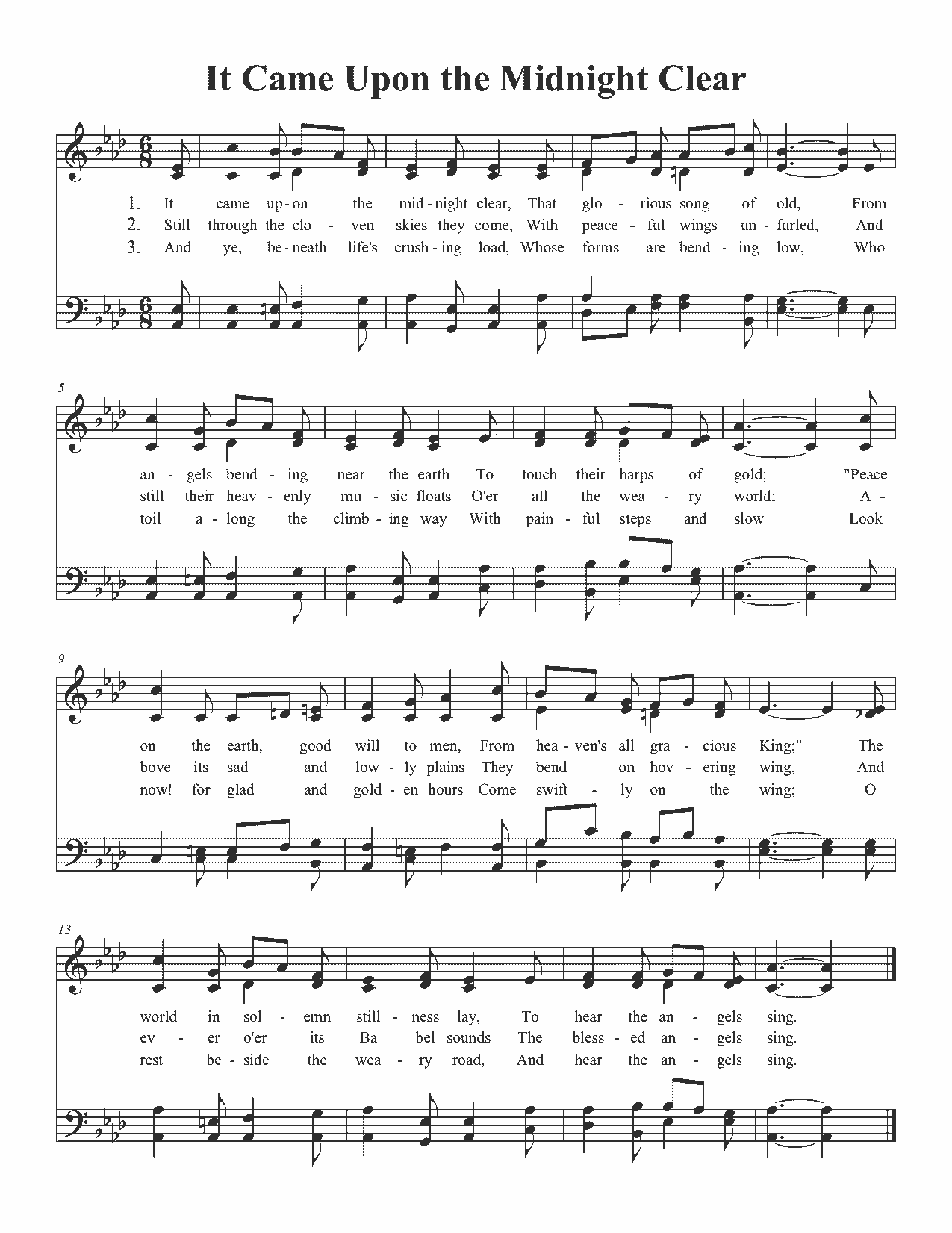 It Came Upon the Midnight Clear - Sheet Music Page 1