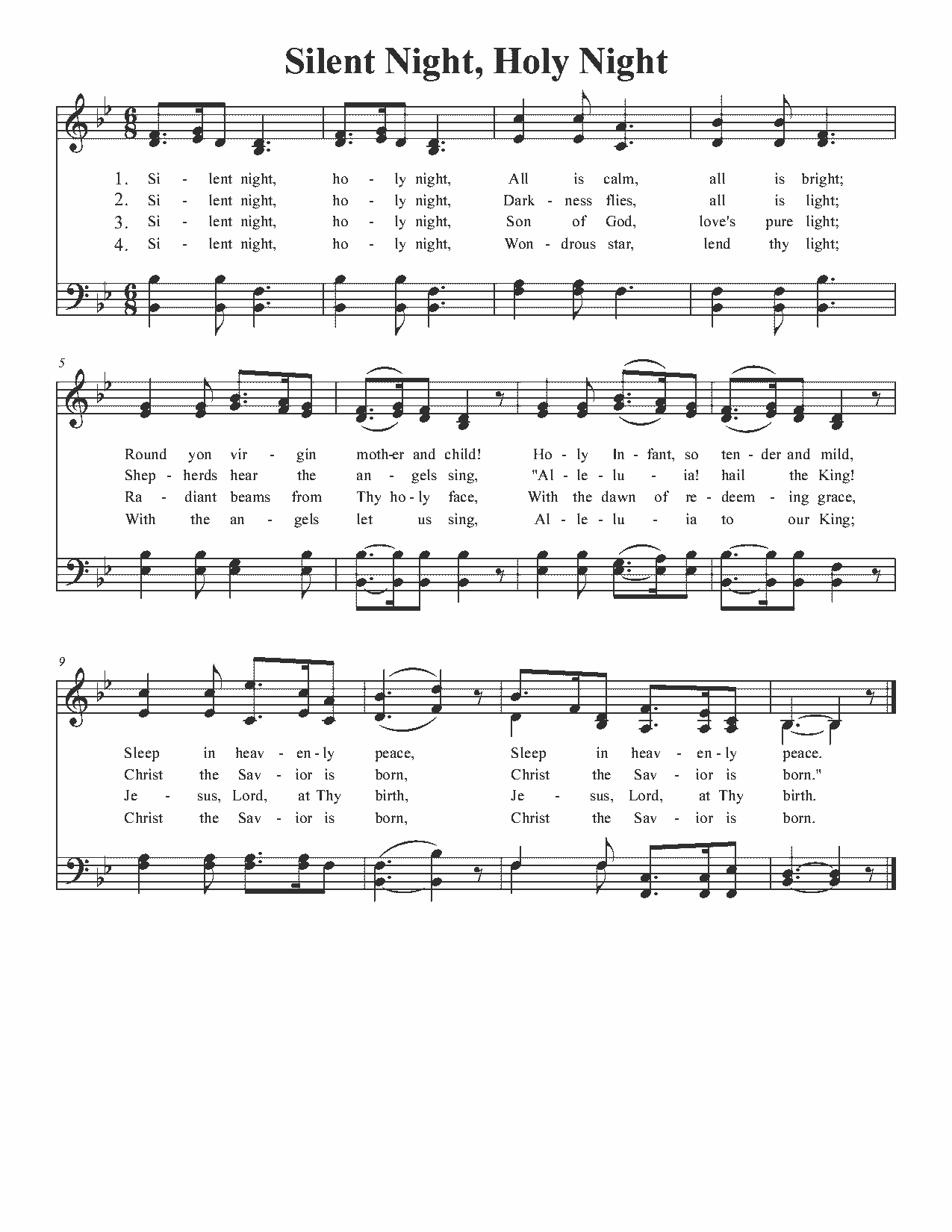 Silent Night, Holy Night - Sheet Music Page 1