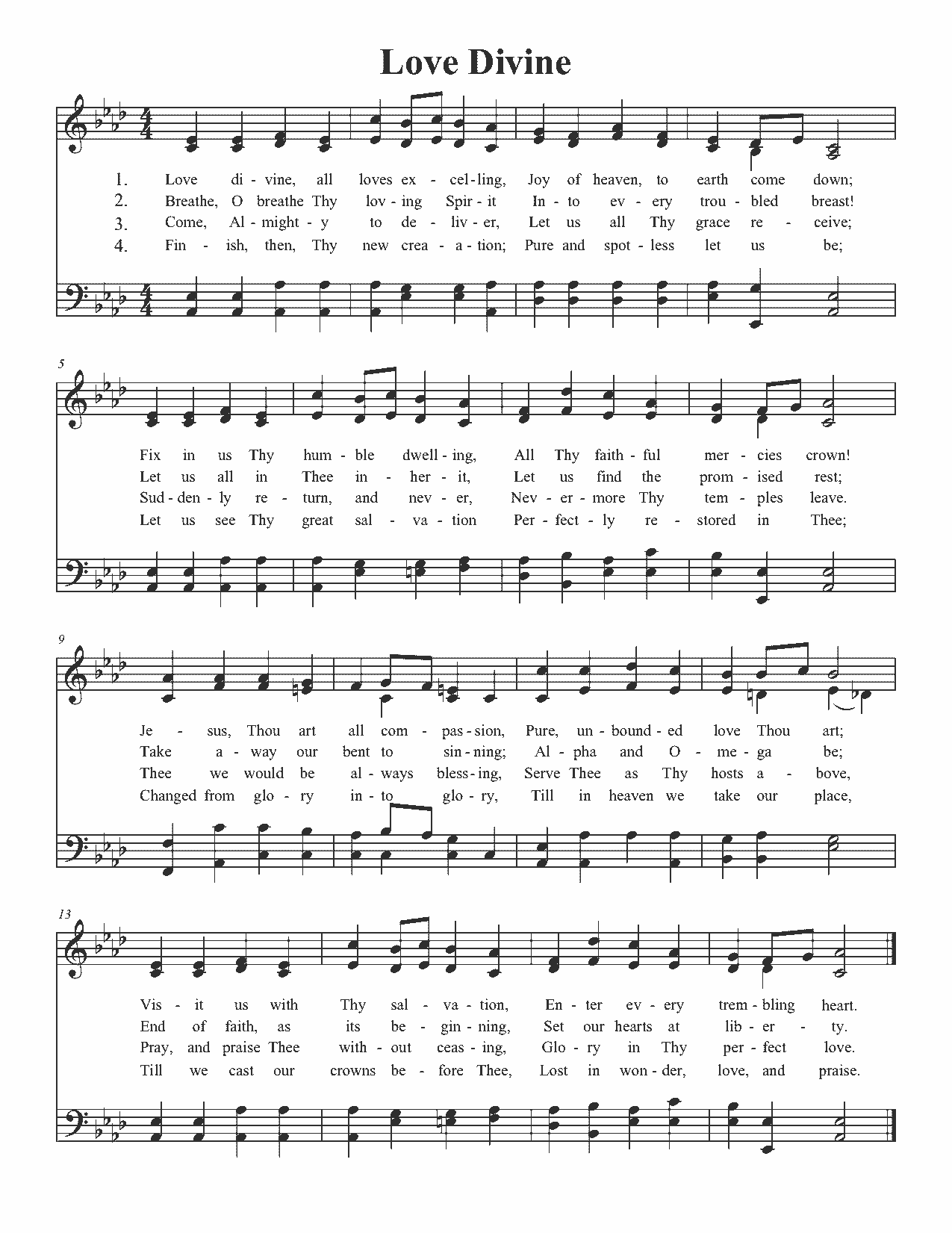 Love Divine - Sheet Music Page 1