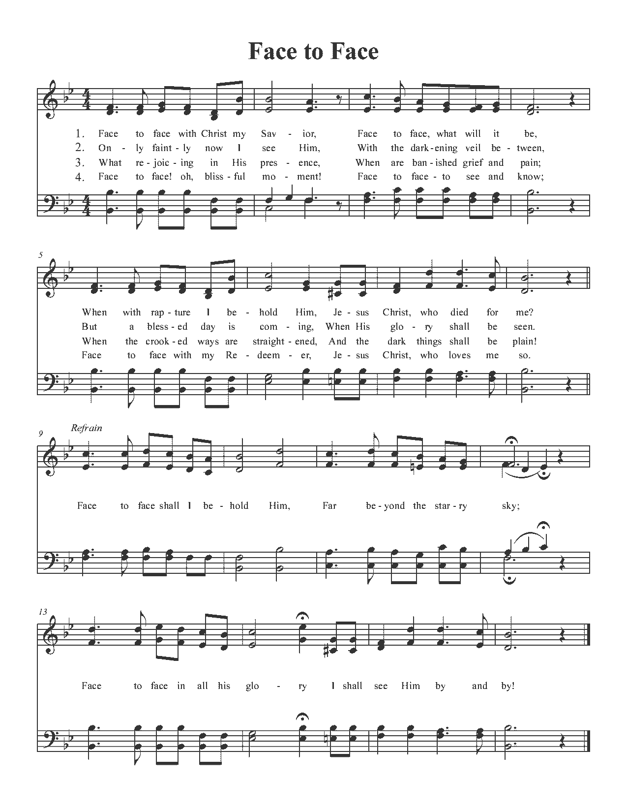 Face to Face - Sheet Music Page 1