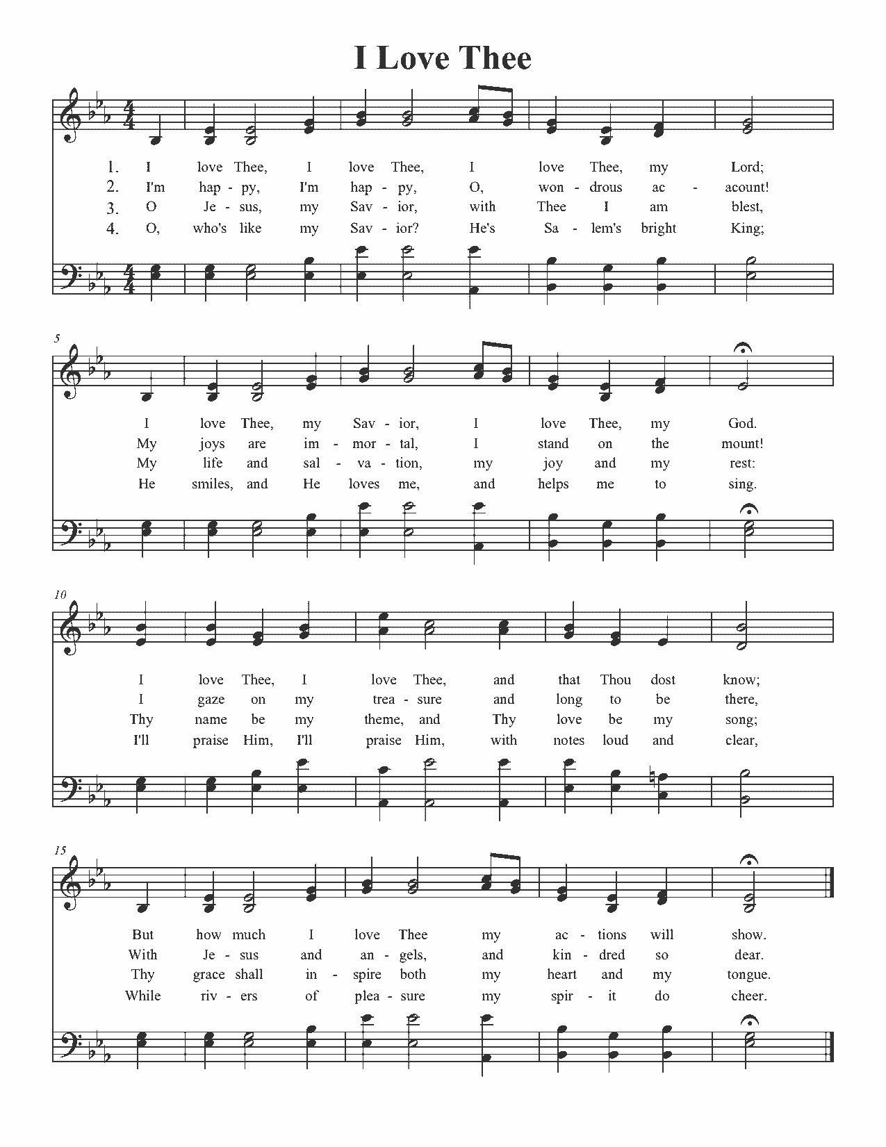 I Love Thee - Sheet Music Page 1