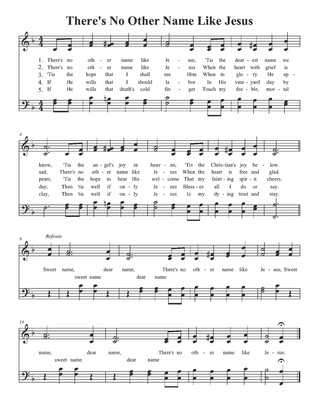 There's No Other Name Like Jesus - Sheet Music Page 1