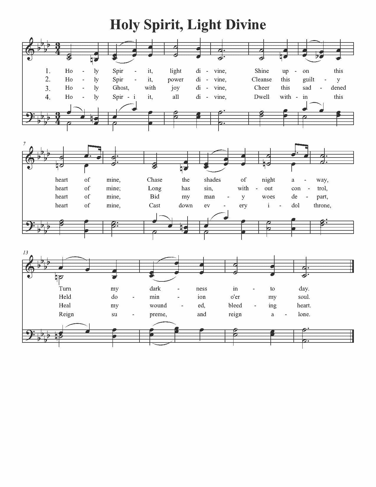 Holy Spirit, Light Divine - Sheet Music Page 1