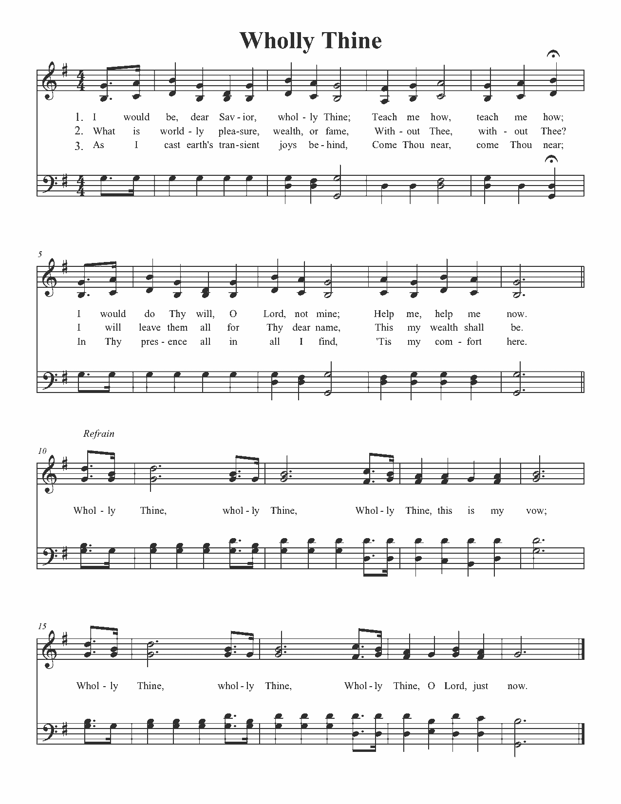 Wholly Thine - Sheet Music Page 1