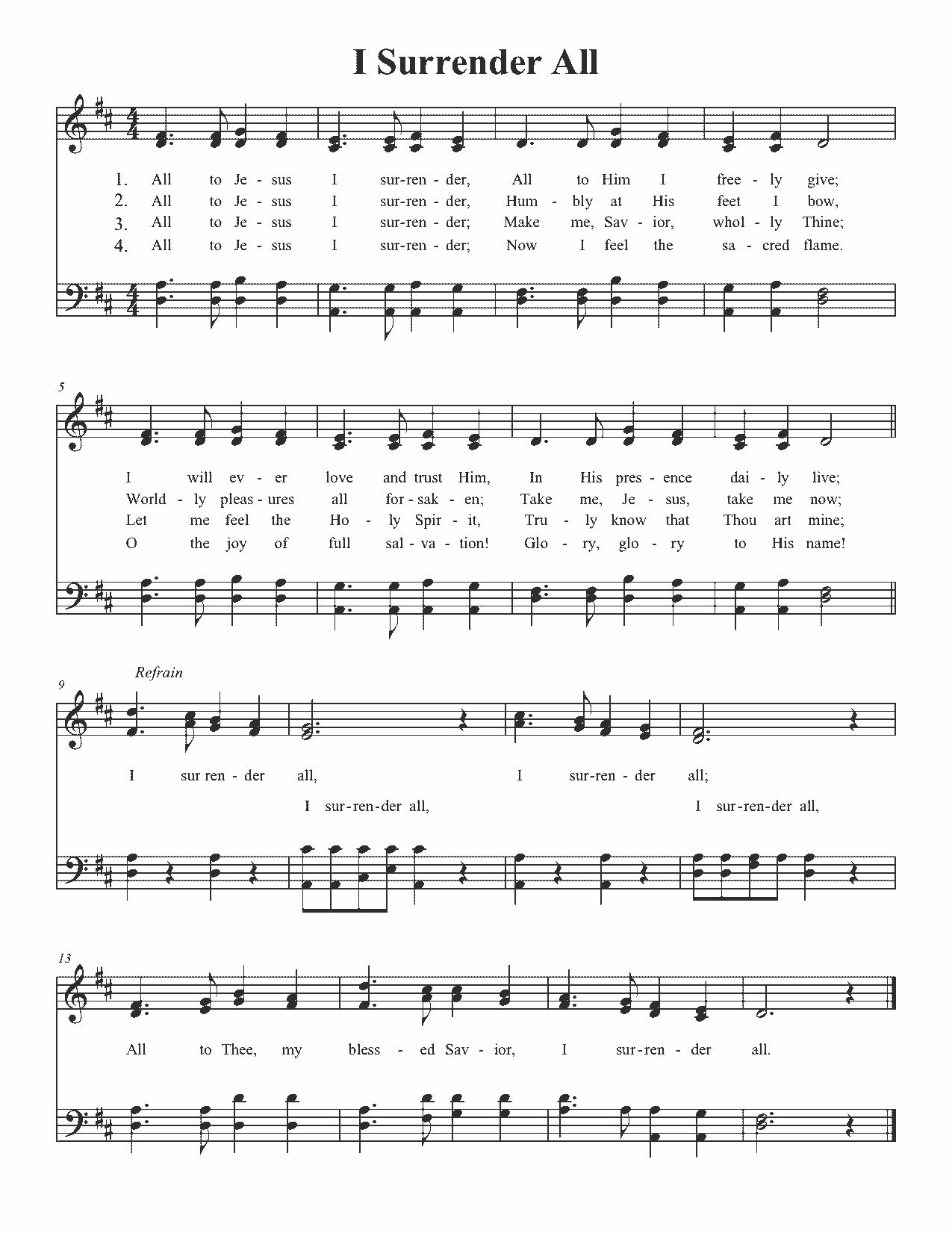 I Surrender All - Sheet Music Page 1