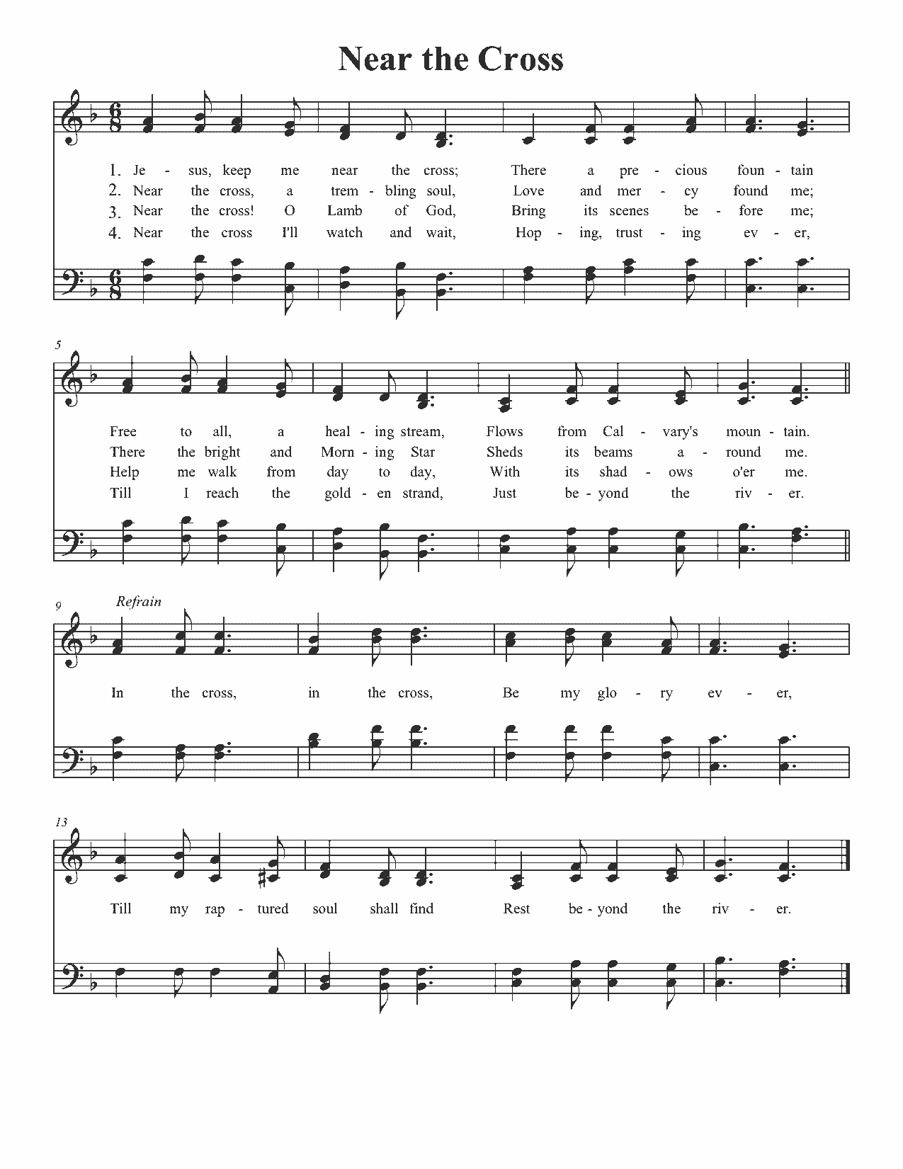 Near the Cross - Sheet Music Page 1
