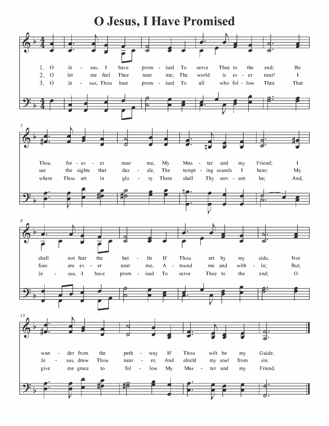 O Jesus, I Have Promised - Sheet Music Page 1