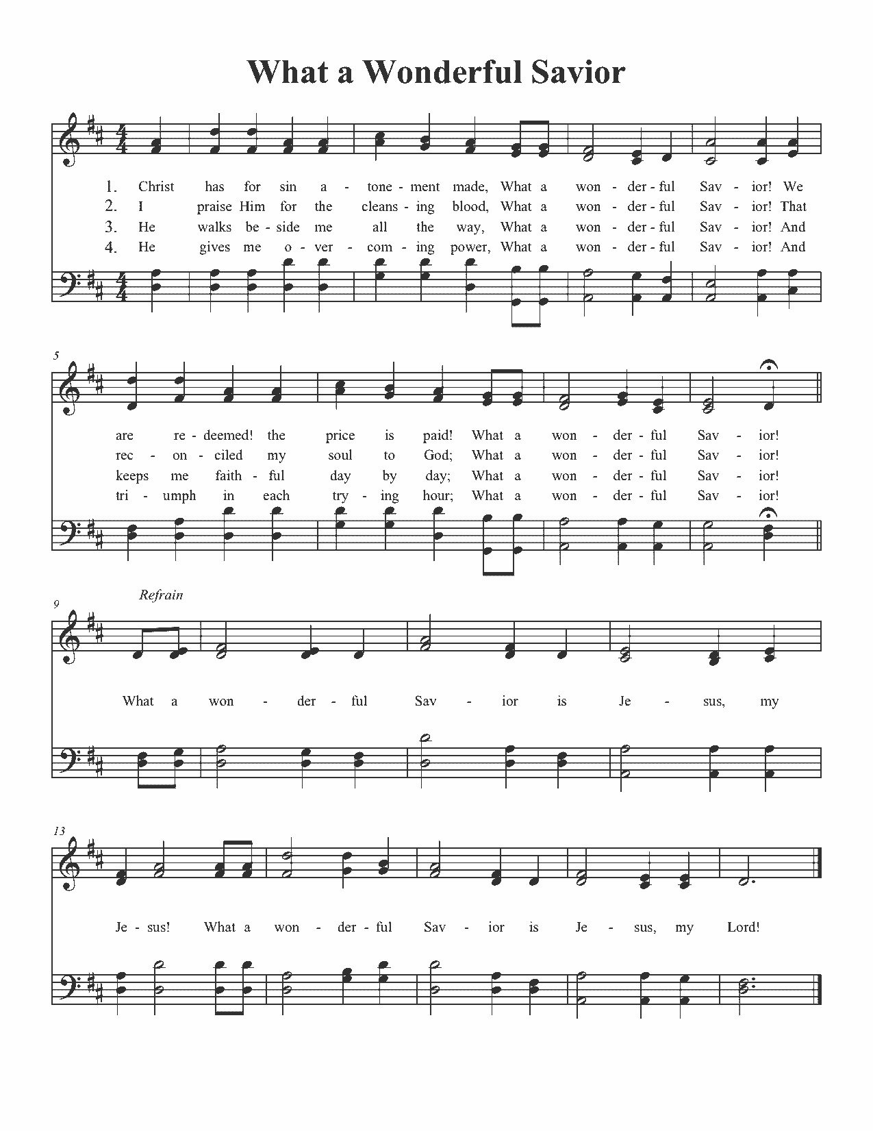What a Wonderful Savior - Sheet Music Page 1