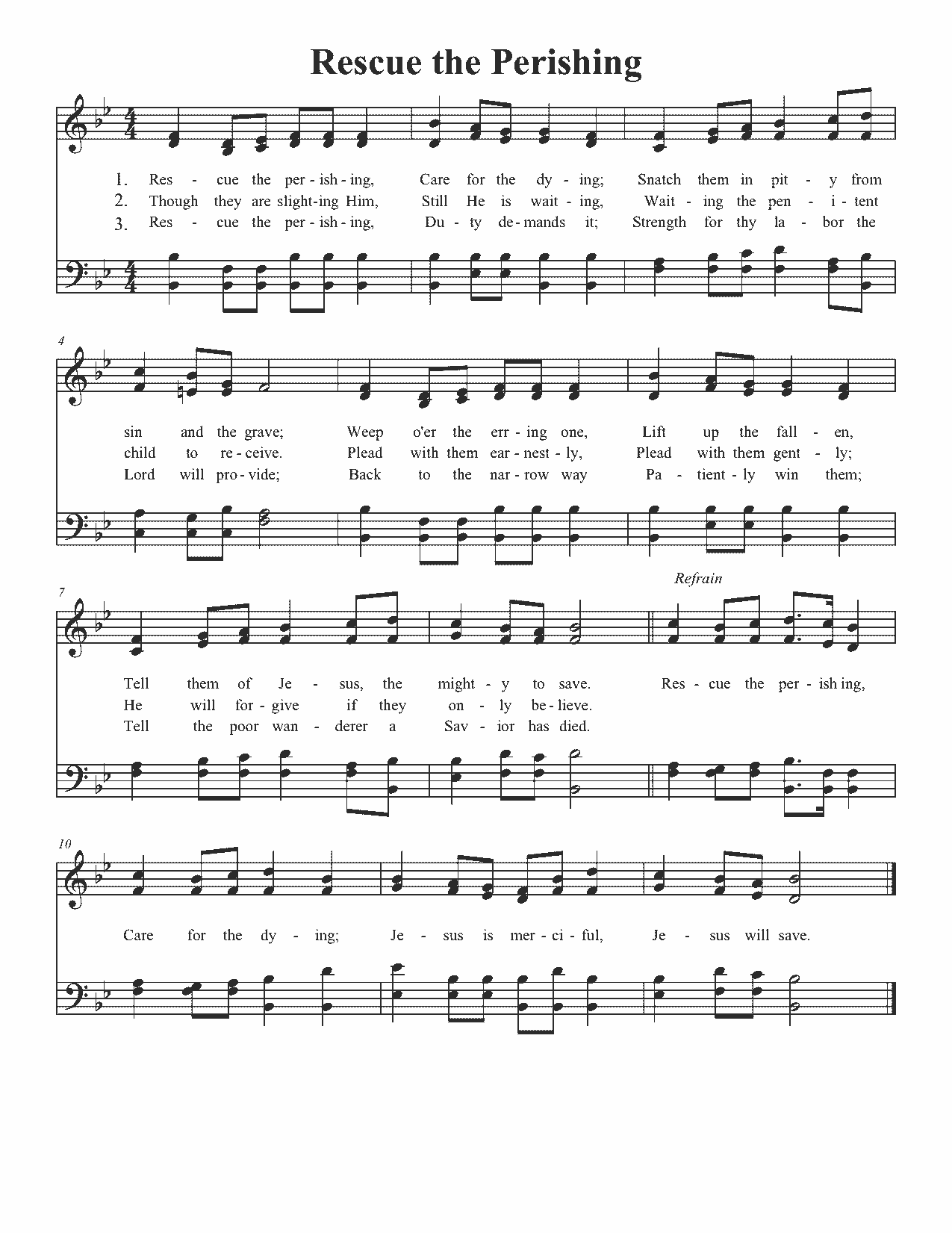 Rescue the Perishing - Sheet Music Page 1