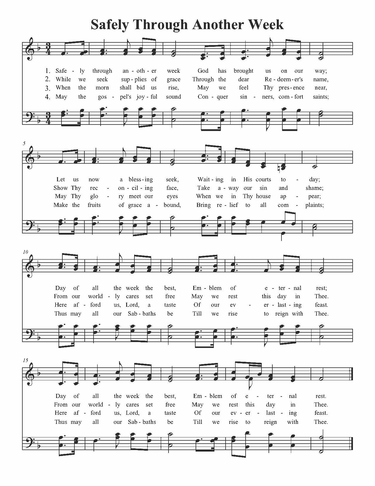 Safely Through Another Week - Sheet Music Page 1