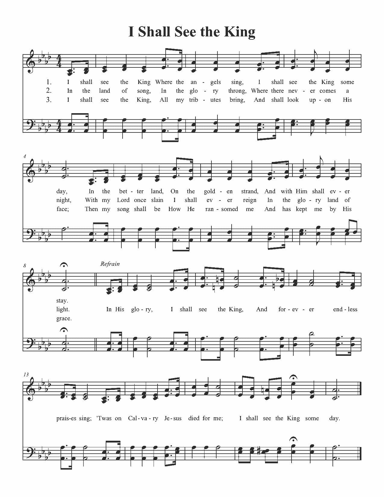 I Shall See the King - Sheet Music Page 1