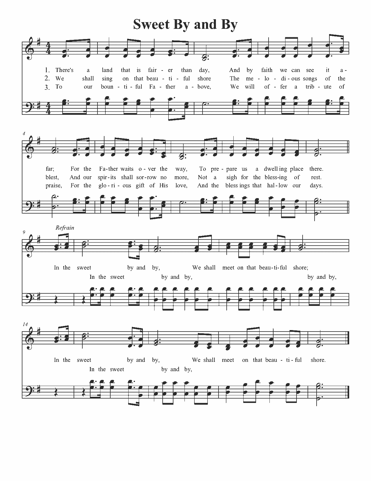 Sweet By and By - Sheet Music Page 1