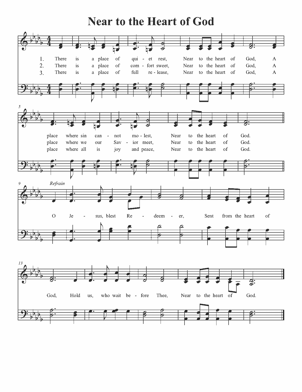 Near to the Heart of God - Sheet Music Page 1