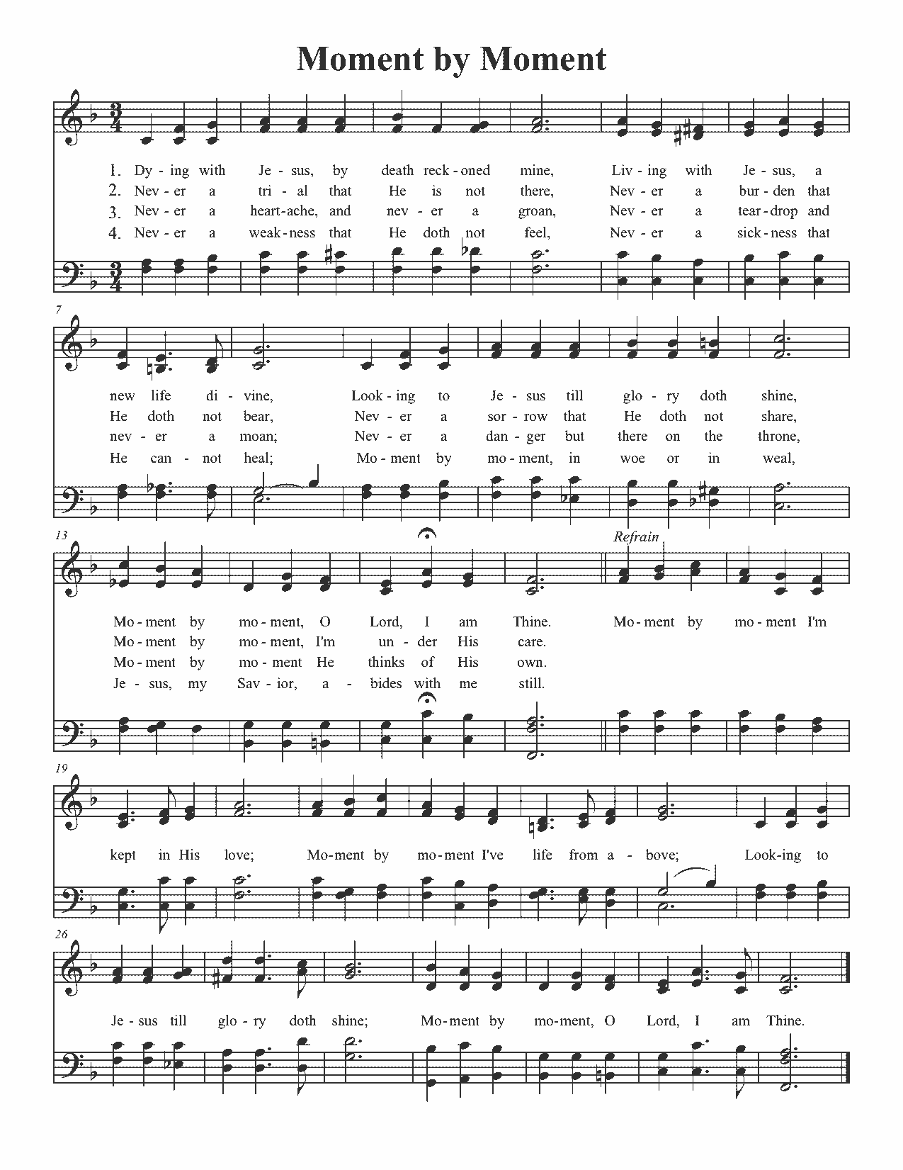 Moment by Moment - Sheet Music Page 1