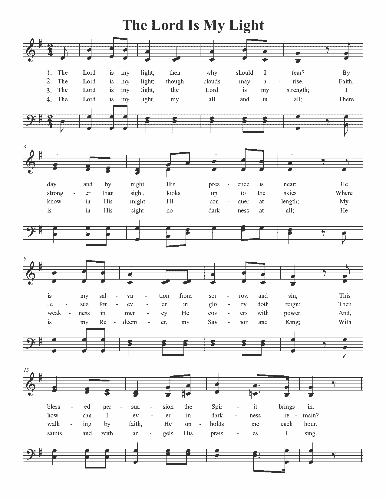 The Lord is my Light - Sheet Music Page 1