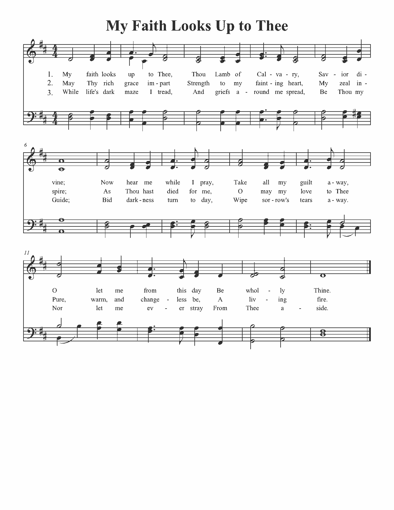 My Faith Looks Up to Thee - Sheet Music Page 1