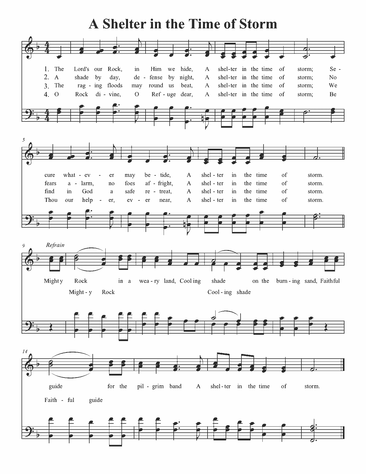 A Shelter in the Time of Storm - Sheet Music Page 1