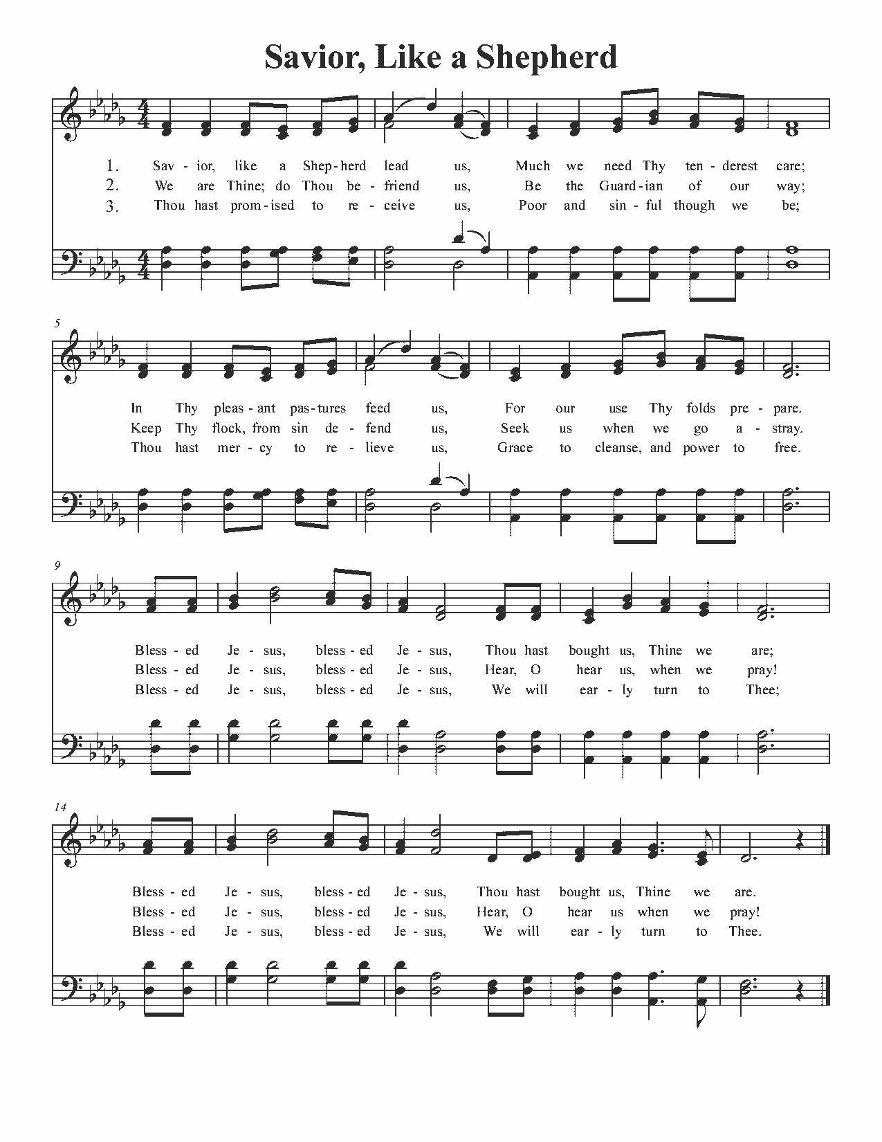Savior, Like a Shepherd - Sheet Music Page 1