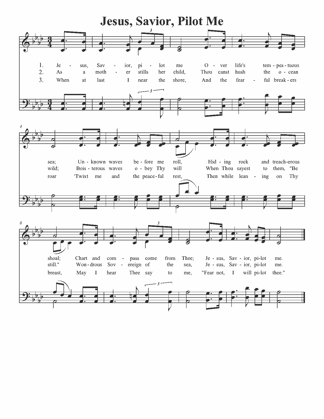 Jesus, Savior, Pilot Me - Sheet Music Page 1