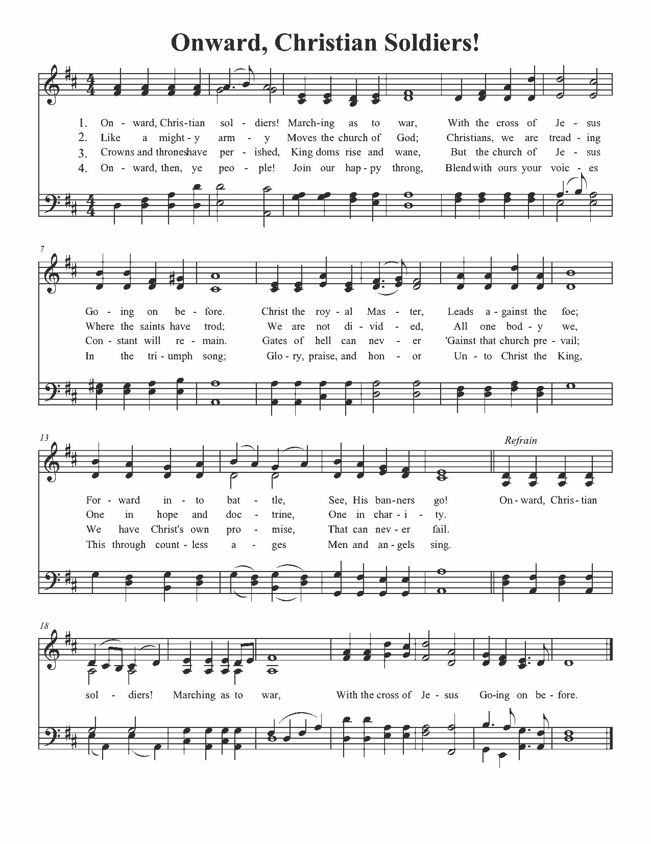 Onward, Christian Soldiers! - Sheet Music Page 1