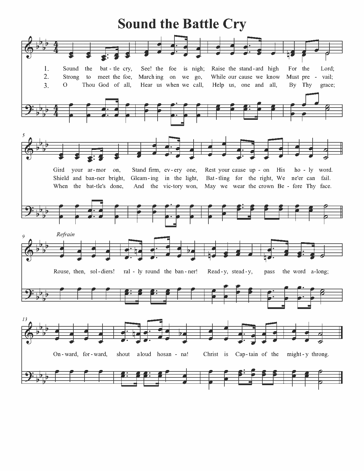 Sound the Battle Cry - Sheet Music Page 1