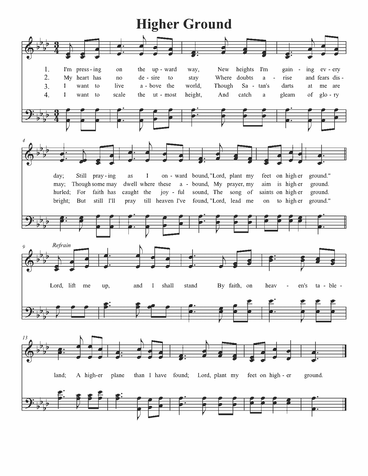 Higher Ground - Sheet Music Page 1