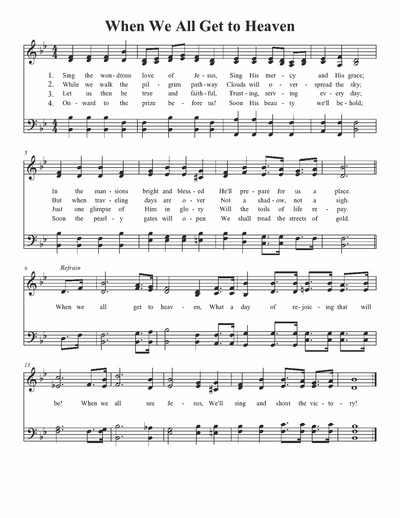 When We All Get to Heaven - Sheet Music Page 1