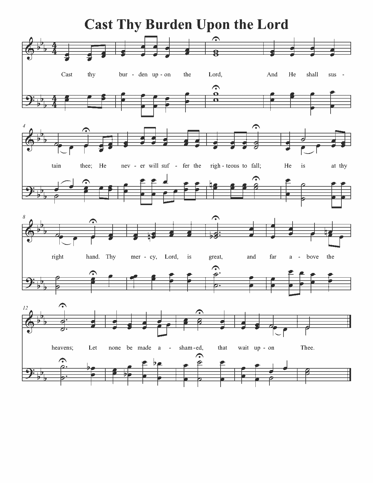 Cast Thy Burden Upon the Lord - Sheet Music Page 1