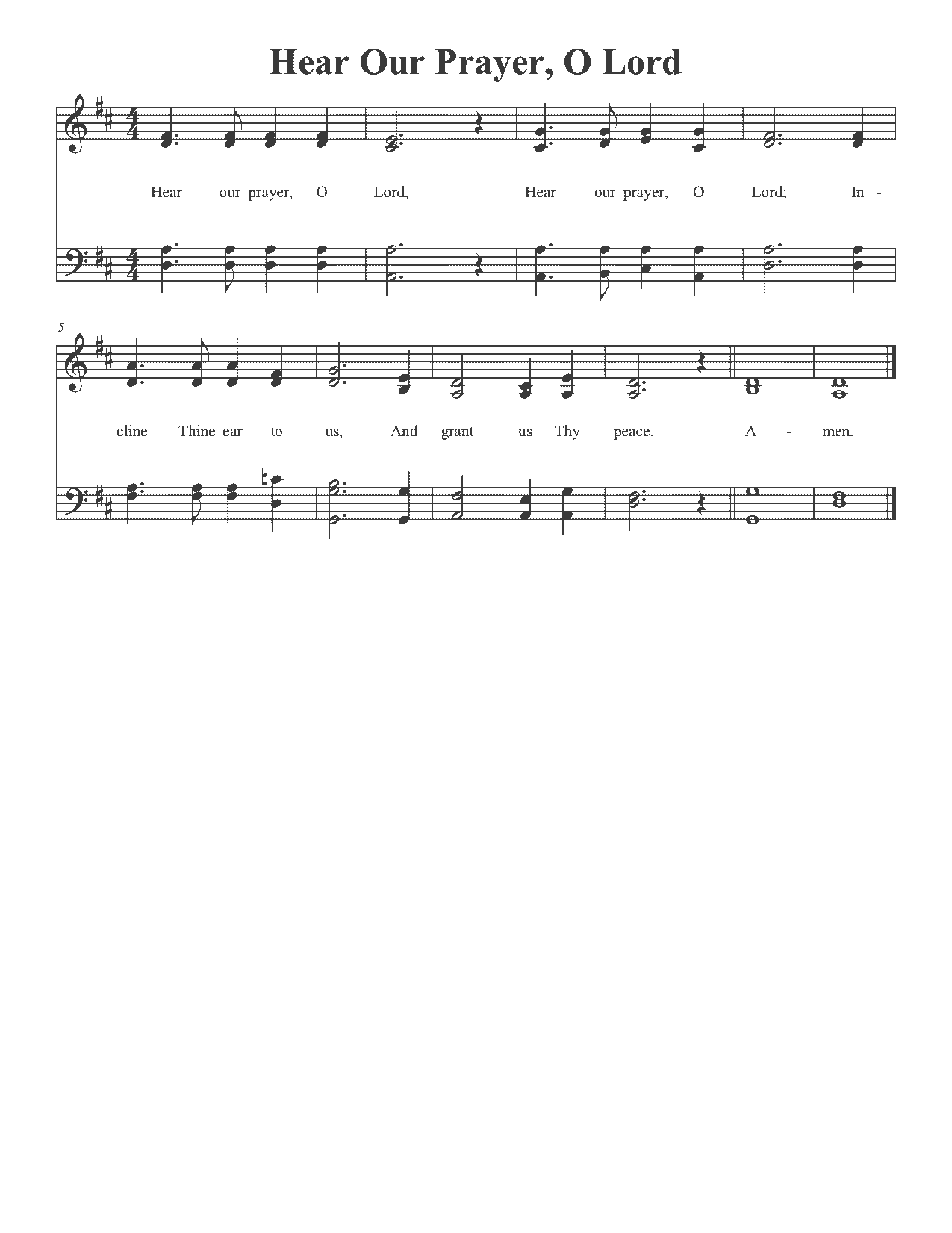 Hear Our Prayer, O Lord - Sheet Music Page 1